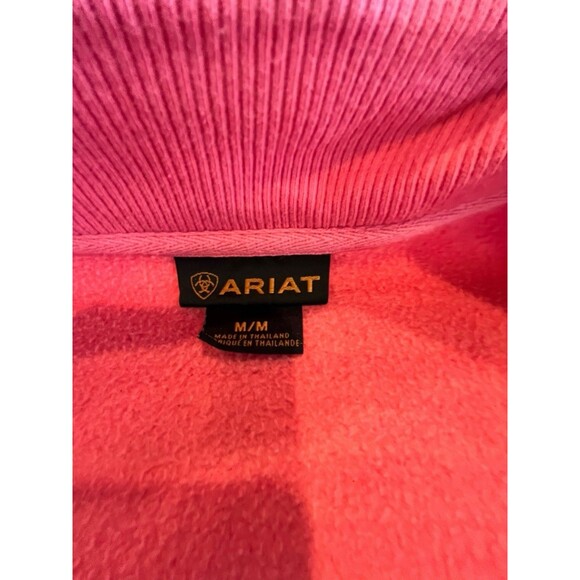 Ariat Sweatshirt Jacket Womens Sz Med Pink with logo long sleeves full zip - Picture 5 of 8
